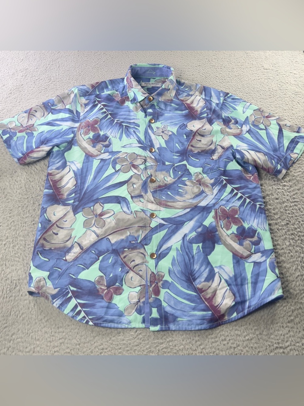 Tommy Bahama The Coconut Point Shirt Mens Medium Blue Multi Hawaiian Islandzone - Picture 2 of 10